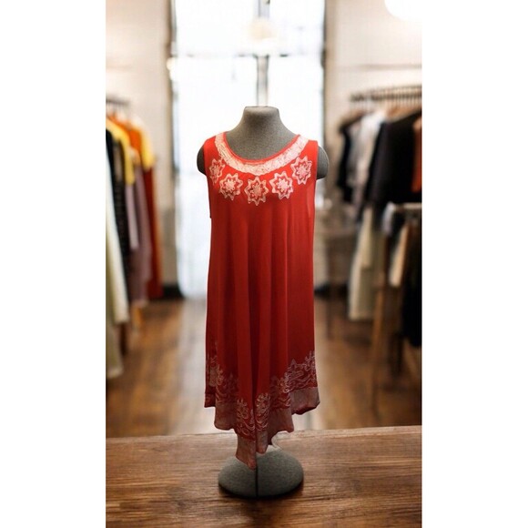 Red Dress, Free Size, Midi,W/Design, Soft,Pam’s Collection,Whimsy - Picture 1 of 6